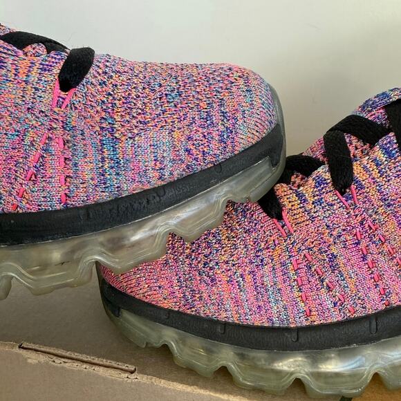 RARE 2015 Nike Flyknit Max MultiColor Women Running Sneakers - SZ 9 - Picture 7 of 13